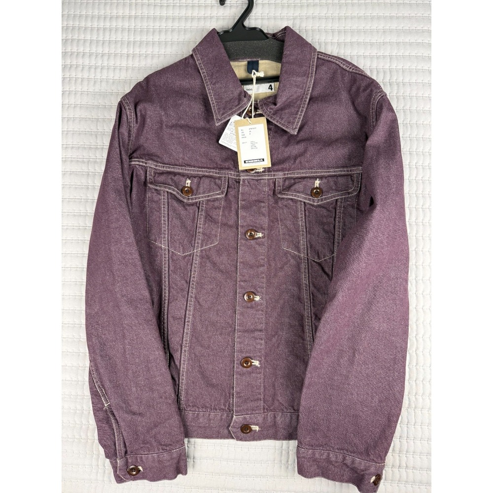 TS(S) BIO WASH COLOR DENIM DOUBLE FLAP POCKE JACKET - PURPLE Size 4/ US XL